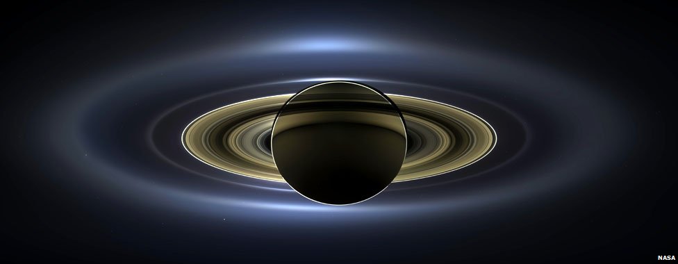 Saturn photographed as Earth smiled